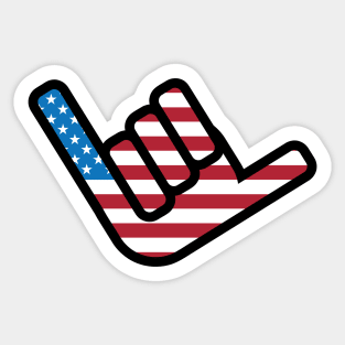 Hang Loose - American Flag Sticker